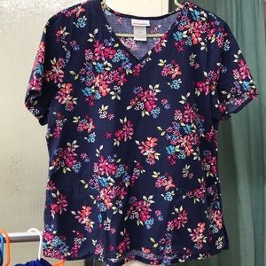 Women’s XL Floral Print Scrub Top NURSE